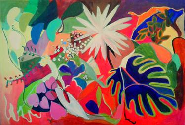 Original Modern Garden Paintings by ELAINE KEHEW