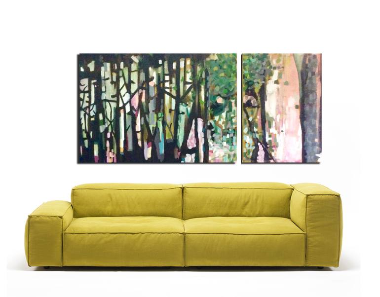 Original Abstract Expressionism Tree Painting by ELAINE KEHEW