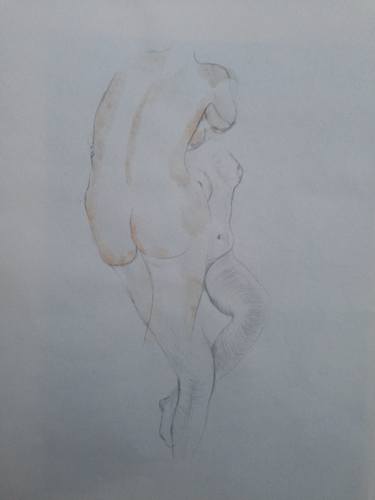 Original Figurative Body Drawings by Marcin Biesek