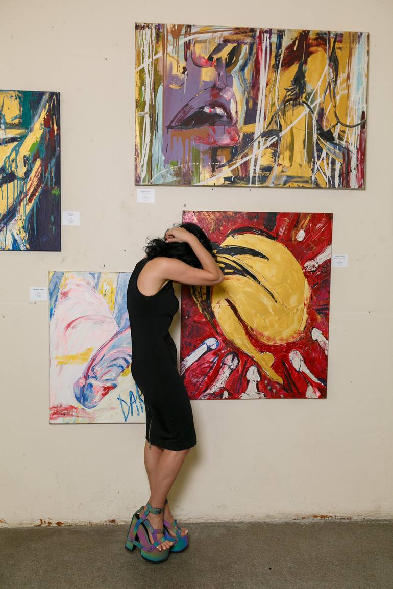 Original Expressionism Erotic Painting by Daria Bagrintseva