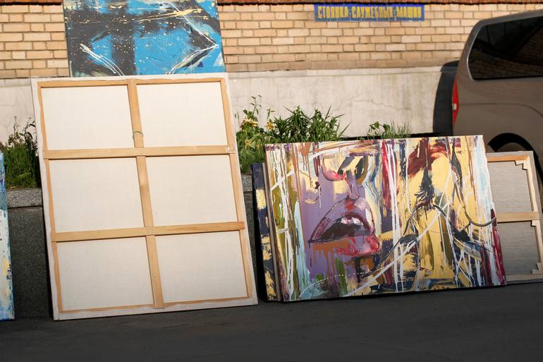 Original Art Deco Erotic Painting by Daria Bagrintseva