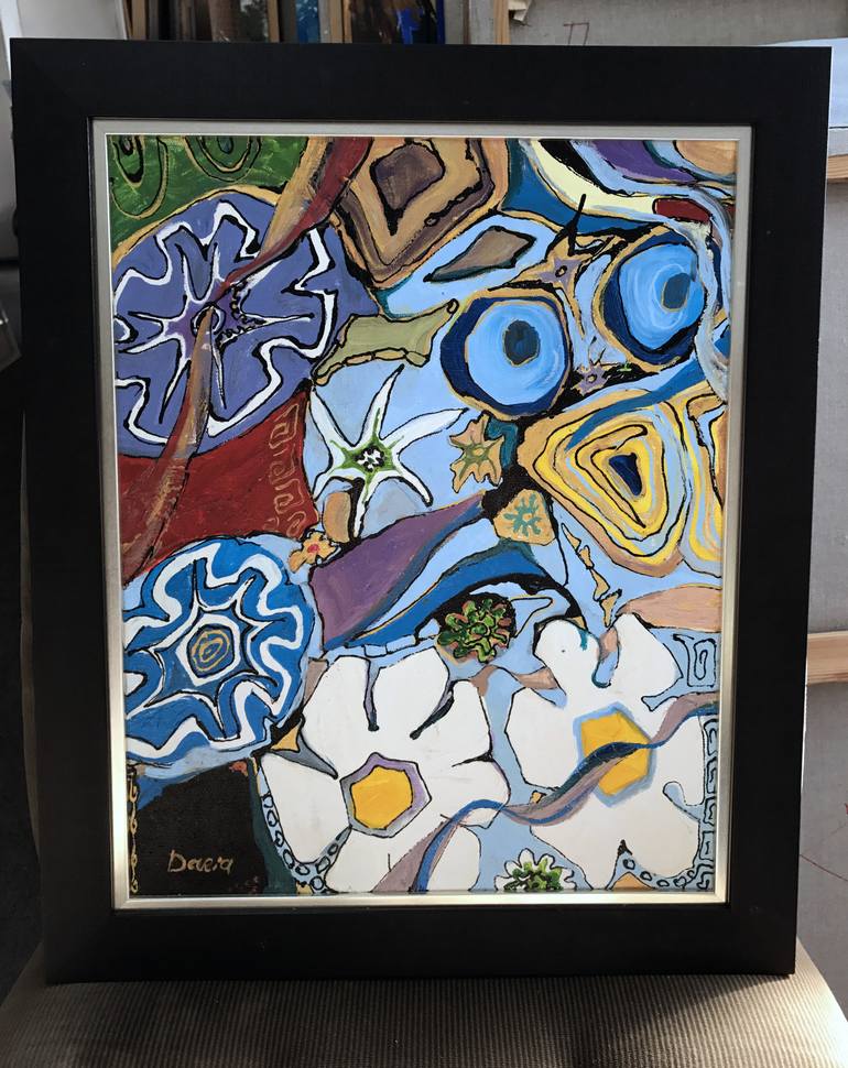 Original Art Deco Nature Painting by Daria Bagrintseva