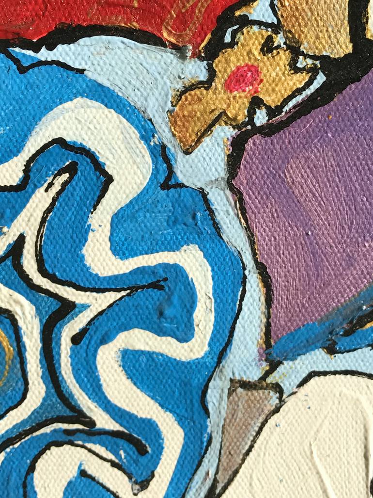 Original Art Deco Nature Painting by Daria Bagrintseva