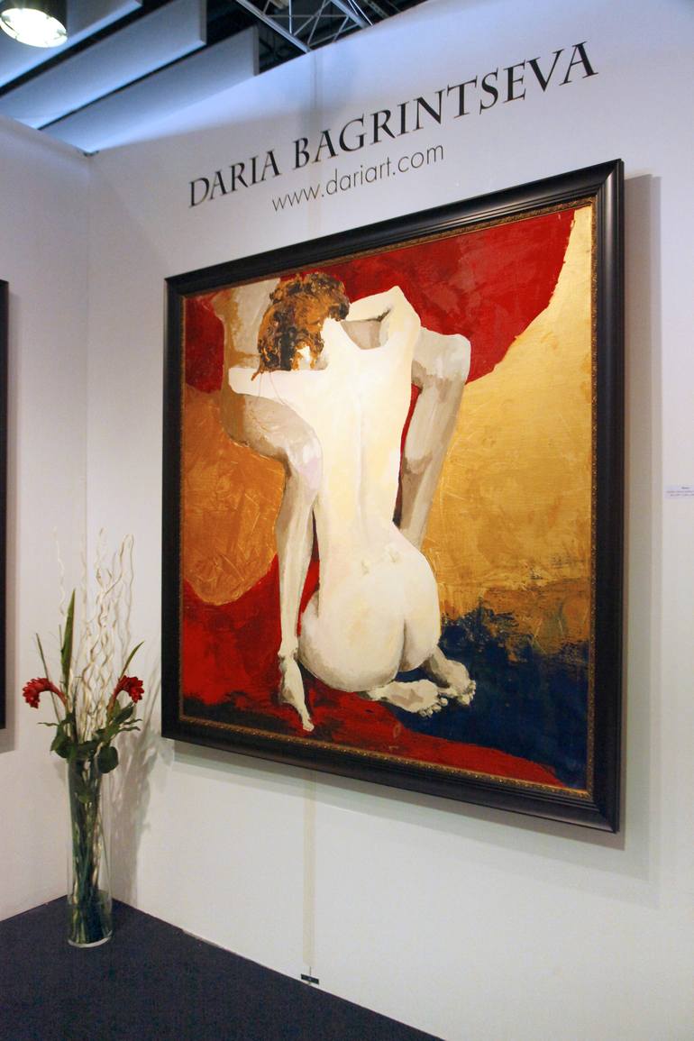 Original Art Deco Erotic Painting by Daria Bagrintseva
