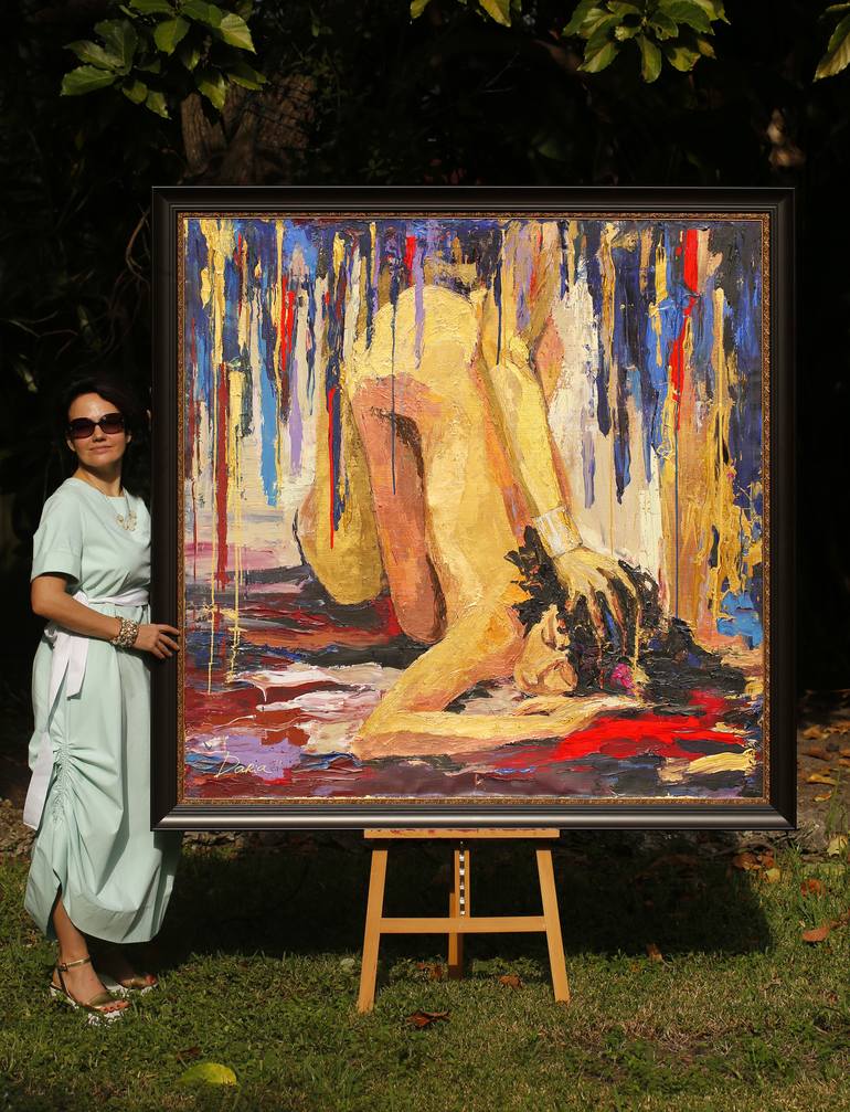 Original Expressionism Erotic Painting by Daria Bagrintseva