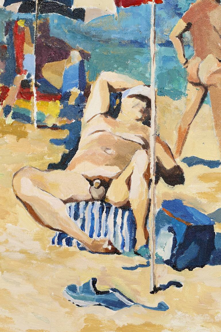 Original Expressionism Beach Painting by Daria Bagrintseva