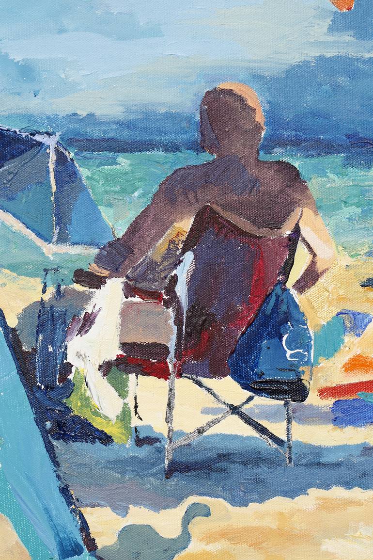 Original Expressionism Beach Painting by Daria Bagrintseva