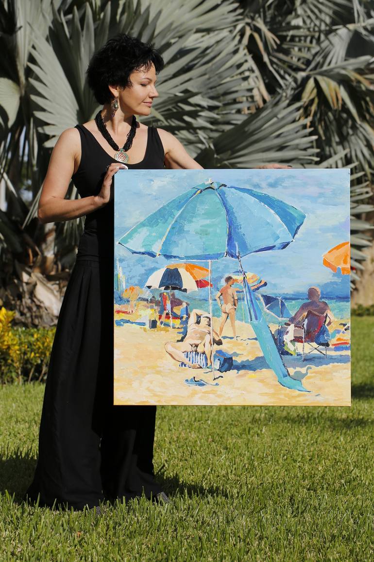 Original Beach Painting by Daria Bagrintseva