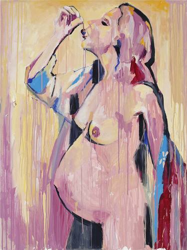 Original Expressionism Nude Paintings by Daria Bagrintseva