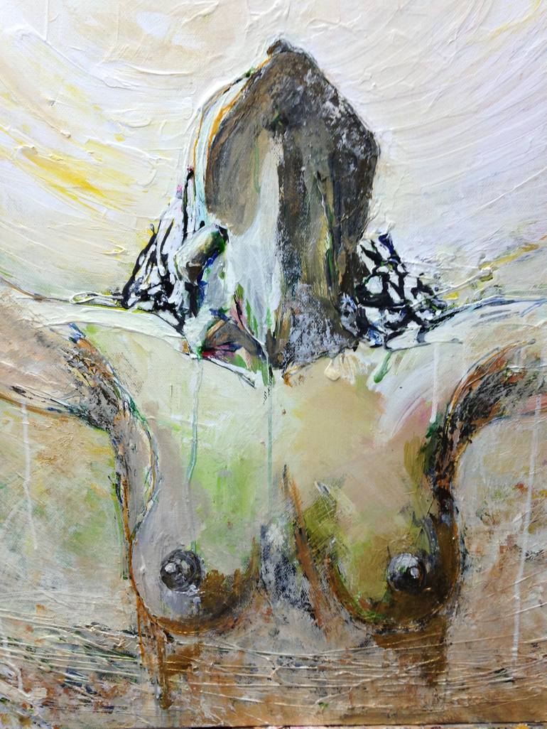 Original Expressionism Erotic Painting by Daria Bagrintseva