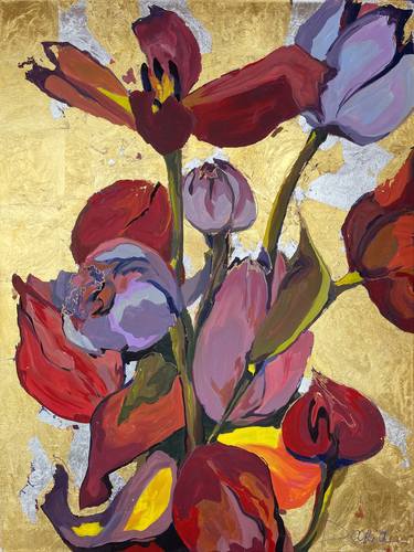 Original Expressionism Floral Paintings by Daria Bagrintseva