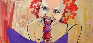 Original Expressionism Erotic Paintings by Daria Bagrintseva