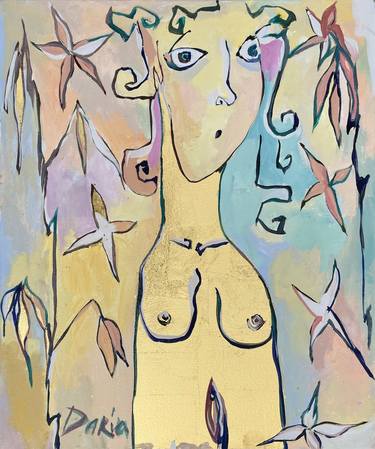 Original Pop Art Nude Paintings by Daria Bagrintseva