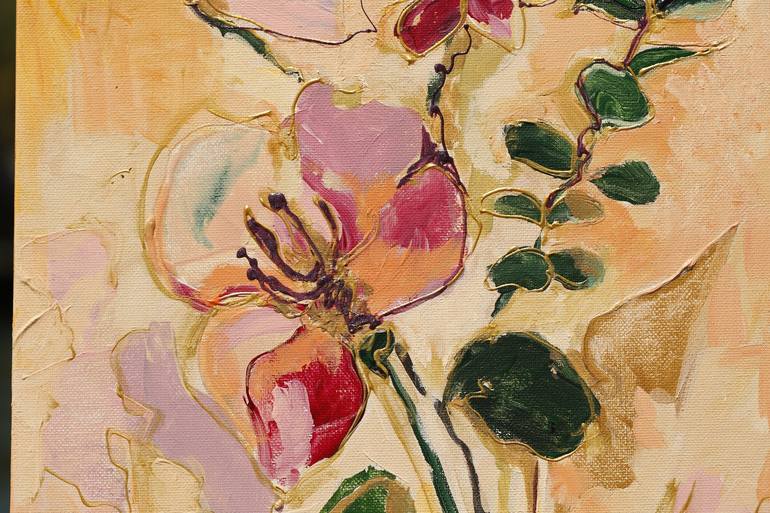 Original Art Deco Floral Painting by Daria Bagrintseva