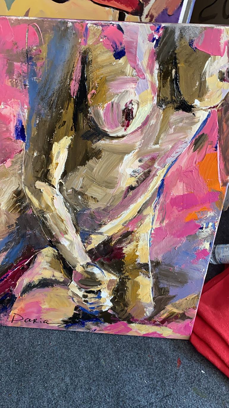 Original Pop Art Erotic Painting by Daria Bagrintseva