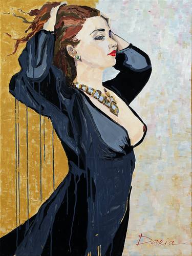 Original Art Deco Erotic Paintings by Daria Bagrintseva