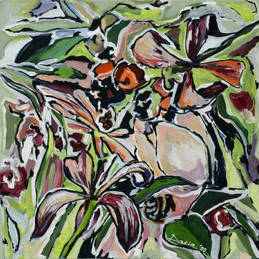 Original Expressionism Floral Paintings by Daria Bagrintseva