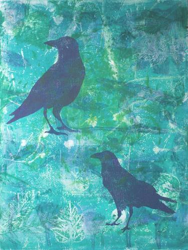 Saatchi Art Artist Karen Fiorito; Printmaking, “2 Ravens” #art