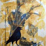 Raven with Leaf by Karen Fiorito