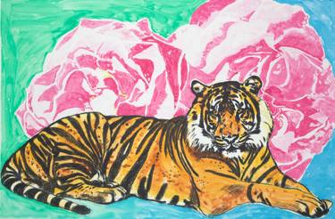 Original Expressionism Animal Printmaking by Karen Fiorito