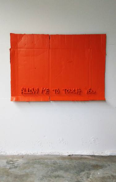 allow me to touch you   #cardboard series unframed tropical orange thumb