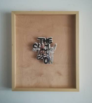 'the show must go on' maquette variation mirror/wood 1 /unique thumb