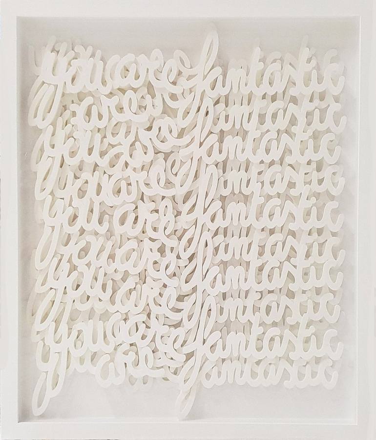 Original contemporary Typography Sculpture by Thomas Gromas