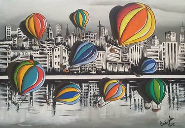 Balloons over the Monocromatic City thumb