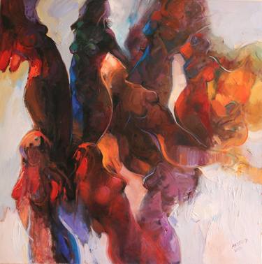 Print of Abstract Expressionism Women Paintings by Majid Alwahah