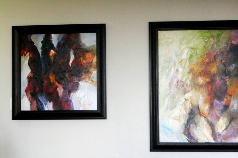 Original Abstract Expressionism Women Painting by Majid Alwahah