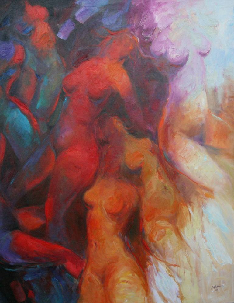 Original Nude Painting by Majid Alwahah