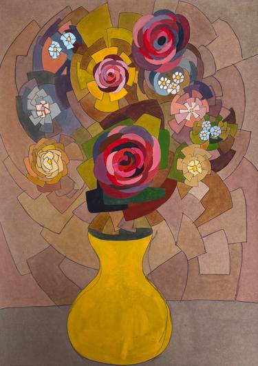Original Cubism Floral Paintings by John Hobbs