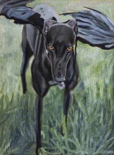 Print of Realism Dogs Paintings by Cedric Chambers