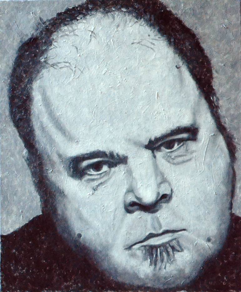 Portrait David Thomas ( Pere Ubu ) Painting by Joerg Schimmel | Saatchi Art