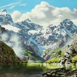 Mountain Waterfall (SOLD) by Alexey Golovin