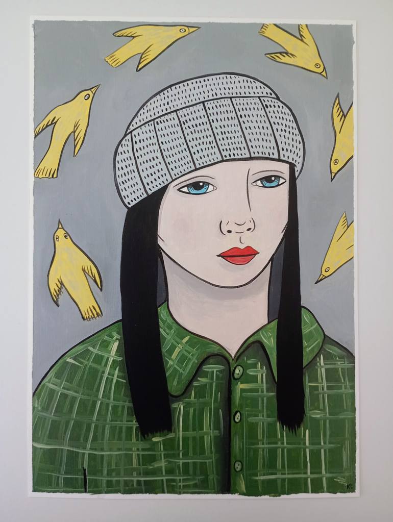 Original Surrealism Women Painting by Kitty Cooper