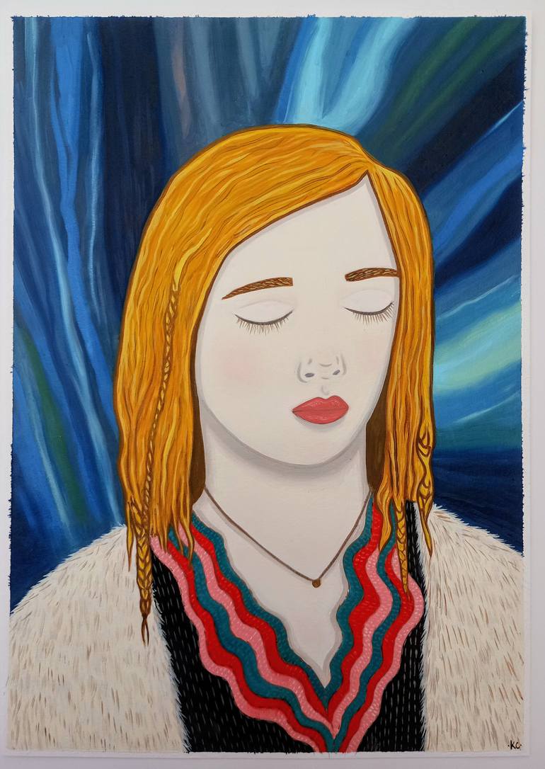 Original Folk Fantasy Painting by Kitty Cooper