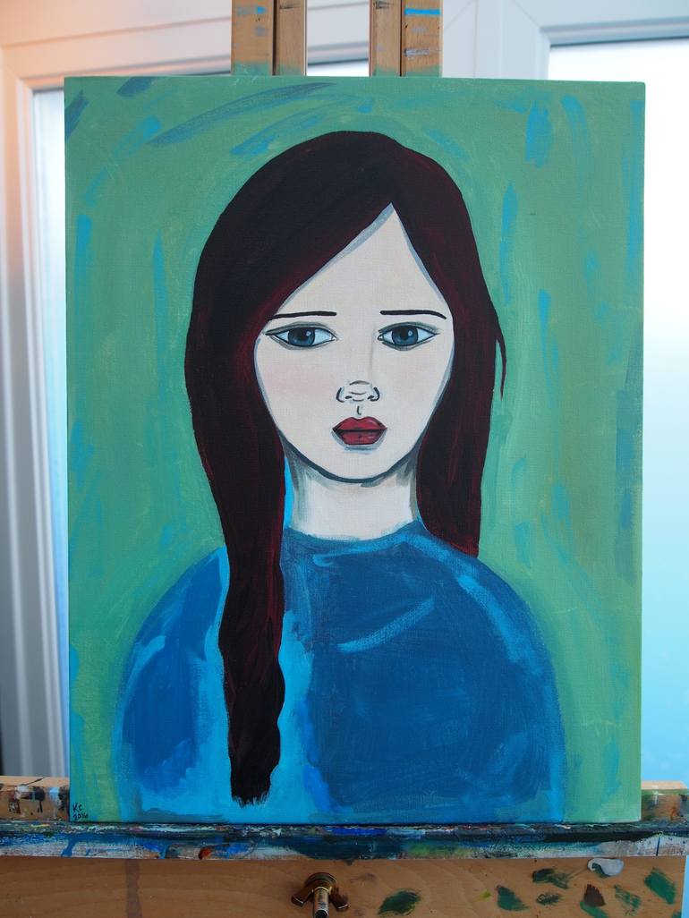 Original Abstract Portrait Painting by Kitty Cooper