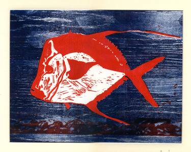 Print of Fish Printmaking by Peter G Jones