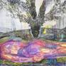 LE BAISER DE KALI (Kali's Kiss) 1, is a six paintings series. Inspiration is about metamorphosis, cycle of life - death - rebirth, about nature and body, floral exuberance, black and rainbow colors. It could be winter or spring. The end of cycle or beginning.