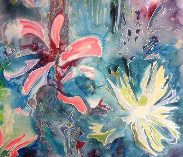 Original Abstract Floral Painting by Lizzie McCorquodale