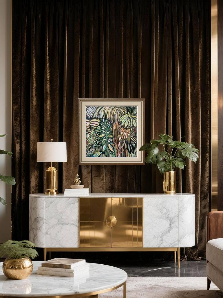 Original Abstract Botanic Painting by Autumn Rose