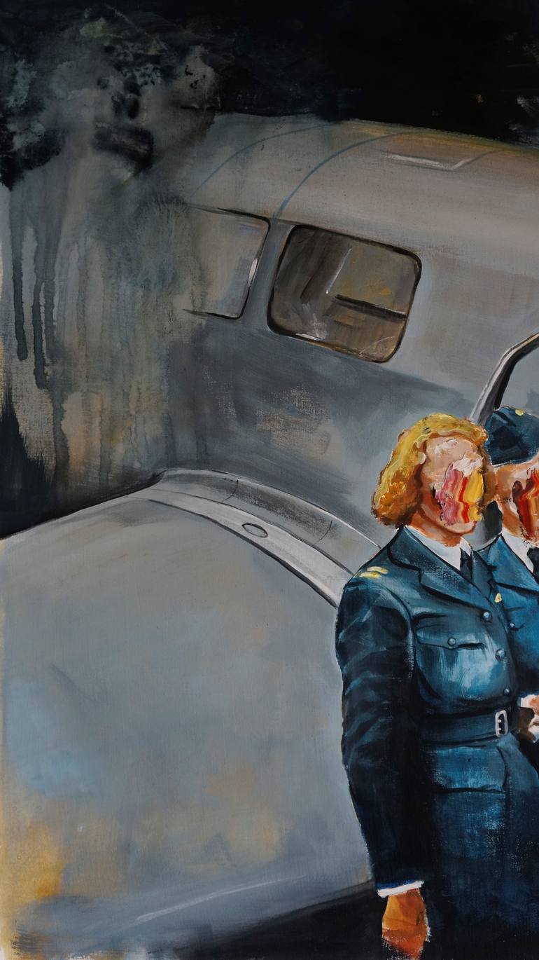 Original Airplane Painting by Stefan Doru Moscu