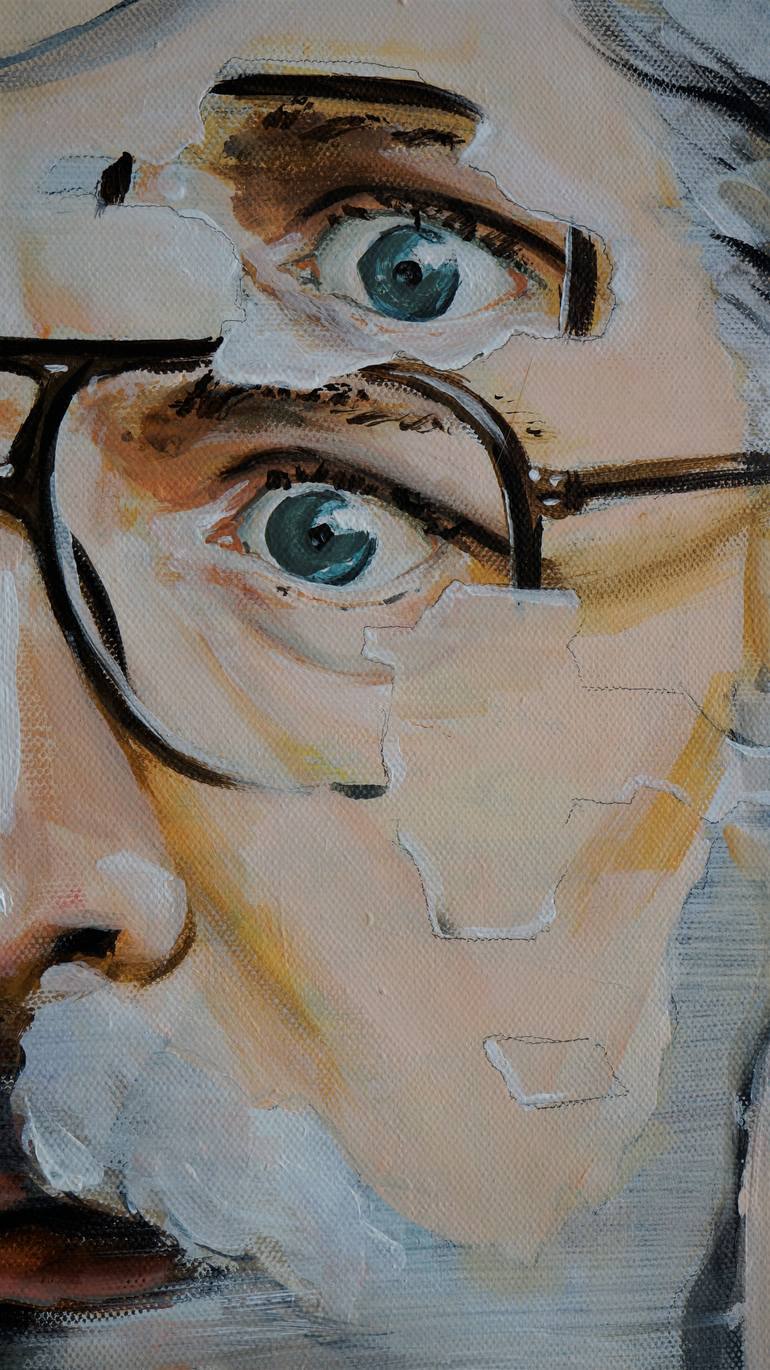 Original Dada People Painting by Stefan Doru Moscu