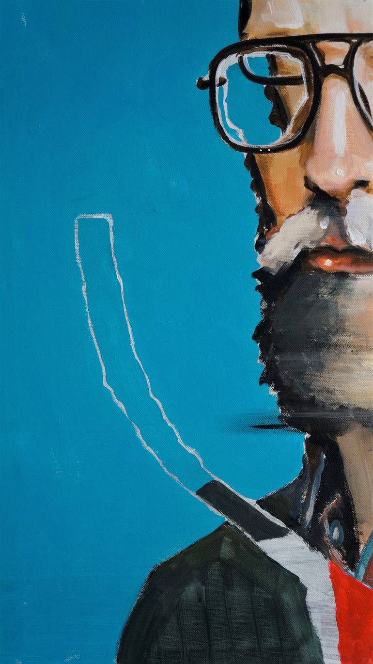 Original Dada People Painting by Stefan Doru Moscu