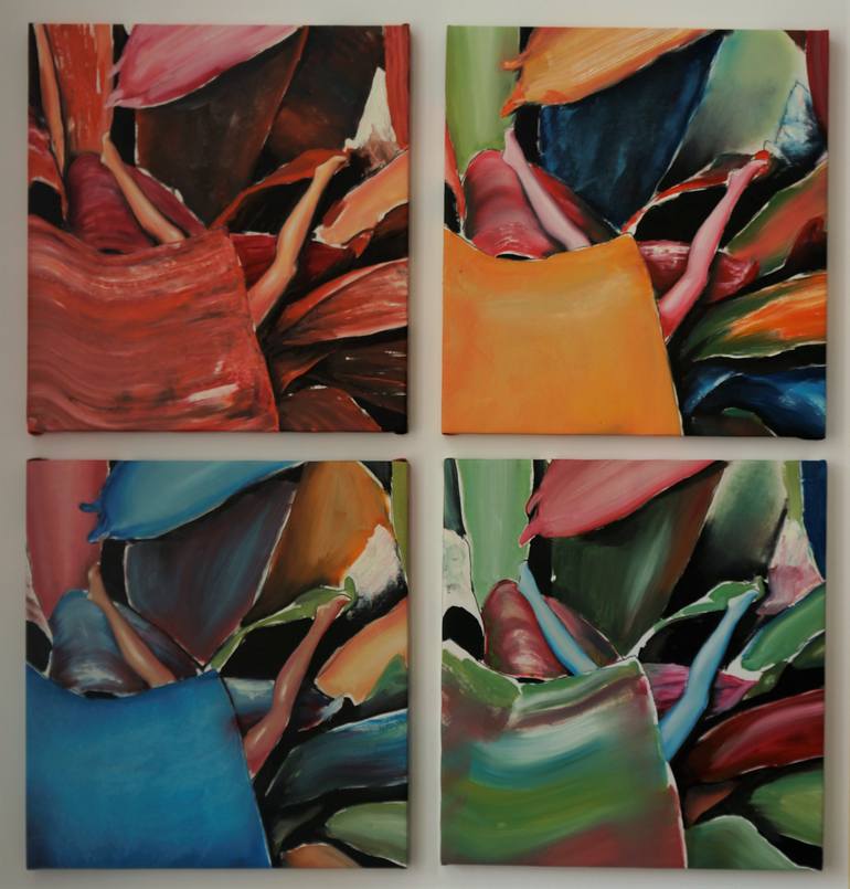Original Abstract Expressionism Botanic Painting by Stefan Doru Moscu