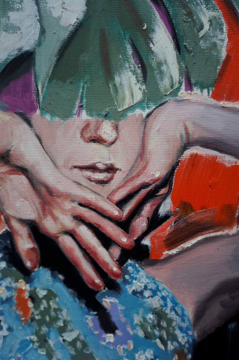 Original Abstract Expressionism Body Painting by Stefan Doru Moscu