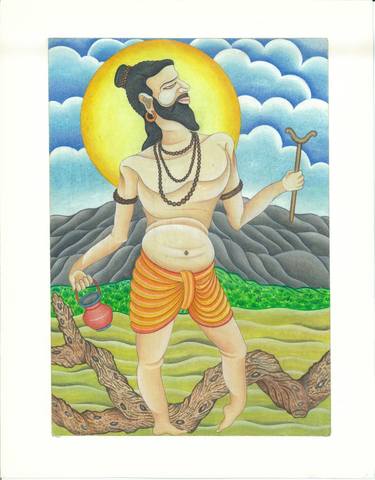 Original Surrealism Religious Painting by Bajrang Suthar