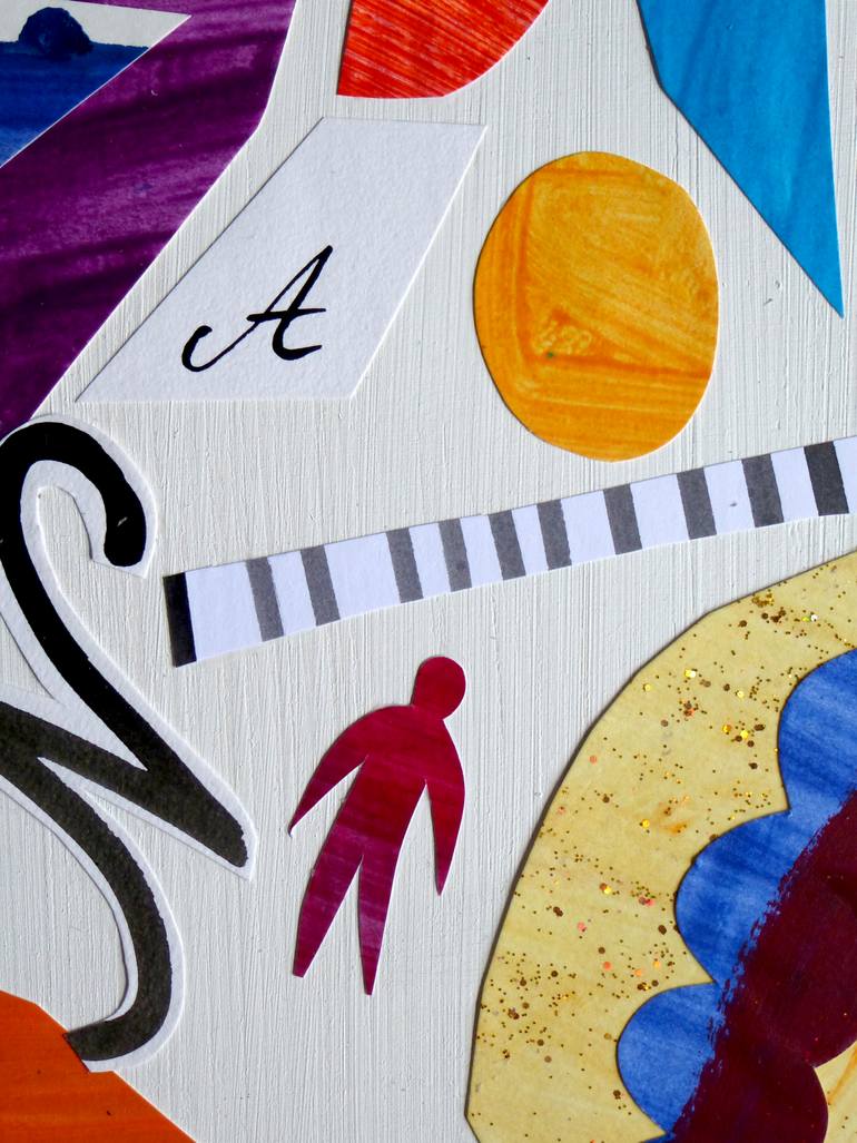 Original Street Art Calligraphy Collage by Medile Siaulytyte