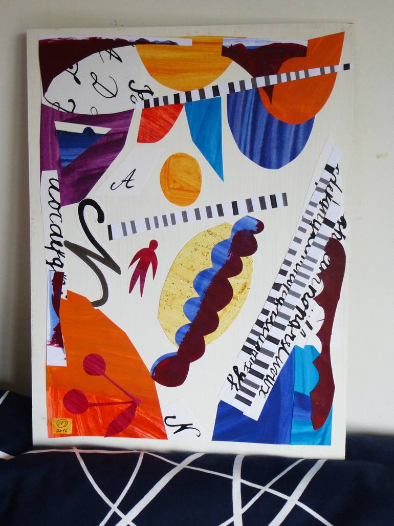 Original Street Art Calligraphy Collage by Medile Siaulytyte